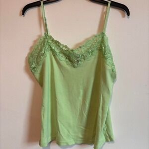 y2k green lace cami